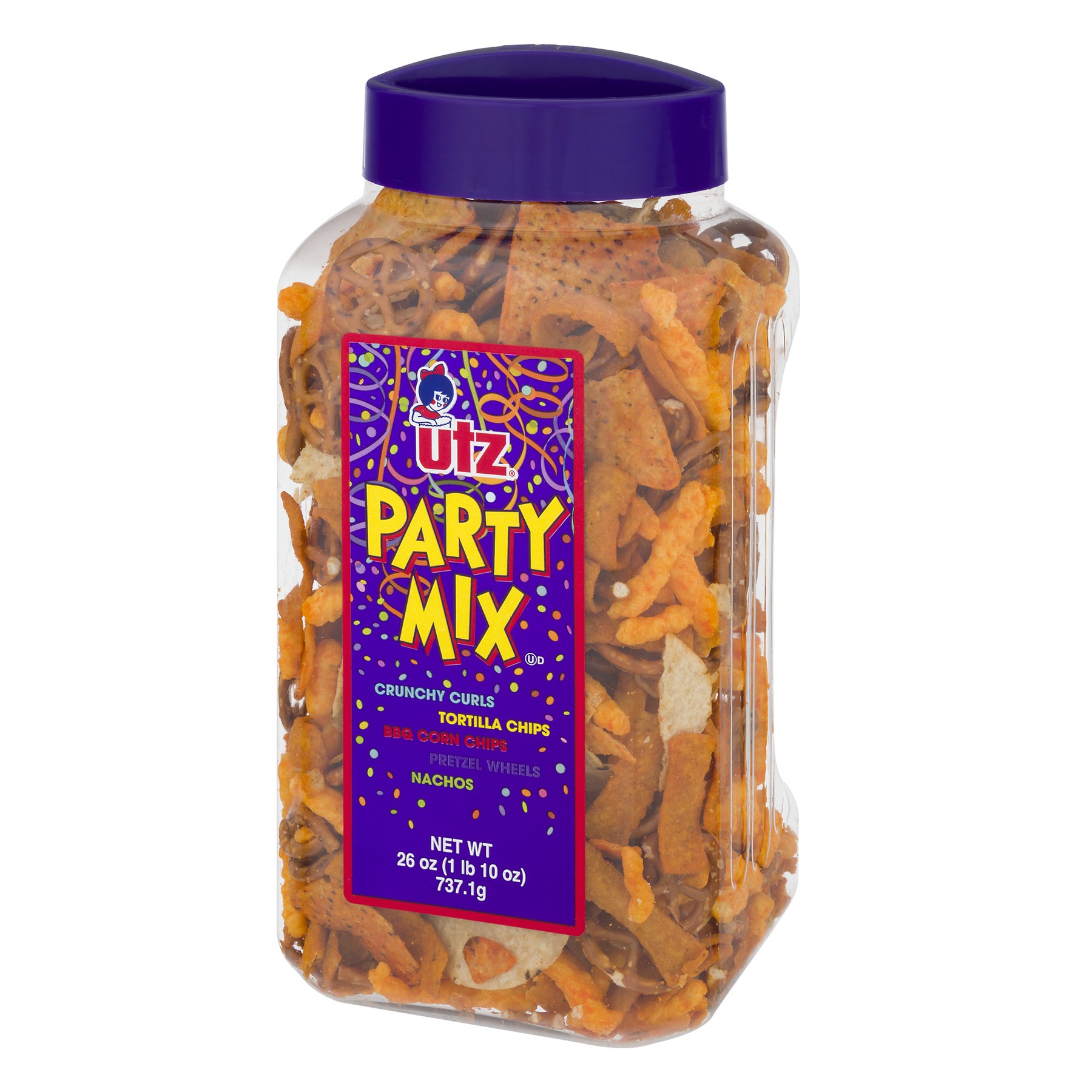 Utz Party Mix Includes Crunchy Curls, Tortilla Chips, BBQ Corn Chips