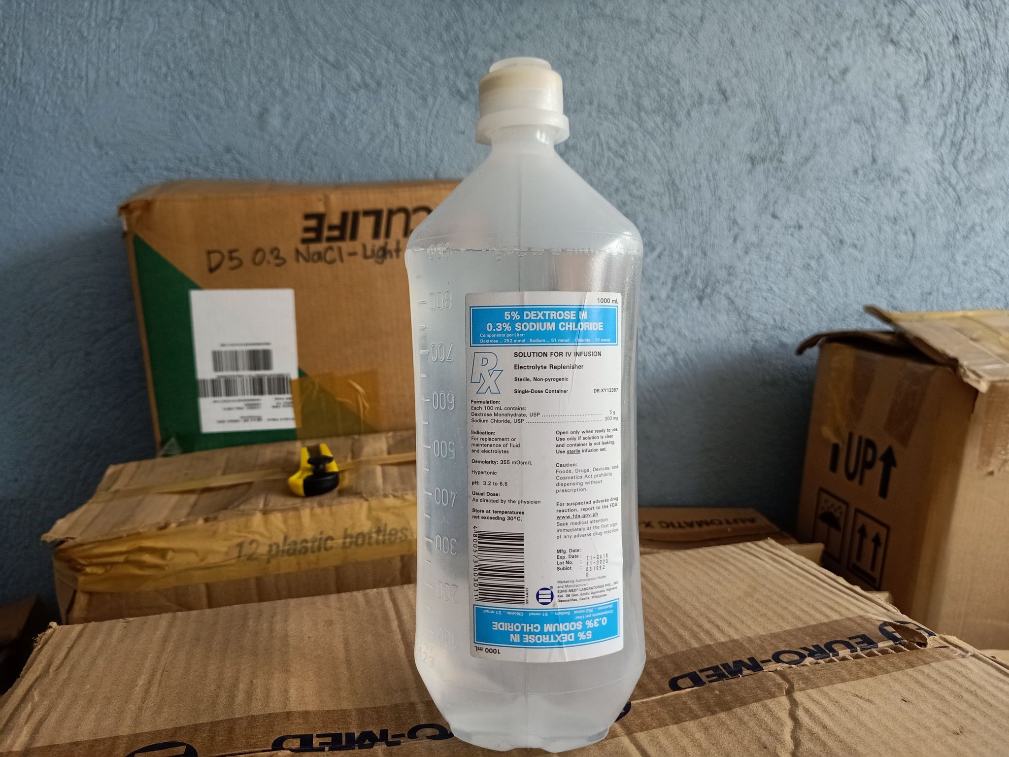 5 Dextrose In 0 03 Sodium Choloride D50 3 NaCL 1000ml Light Blue 