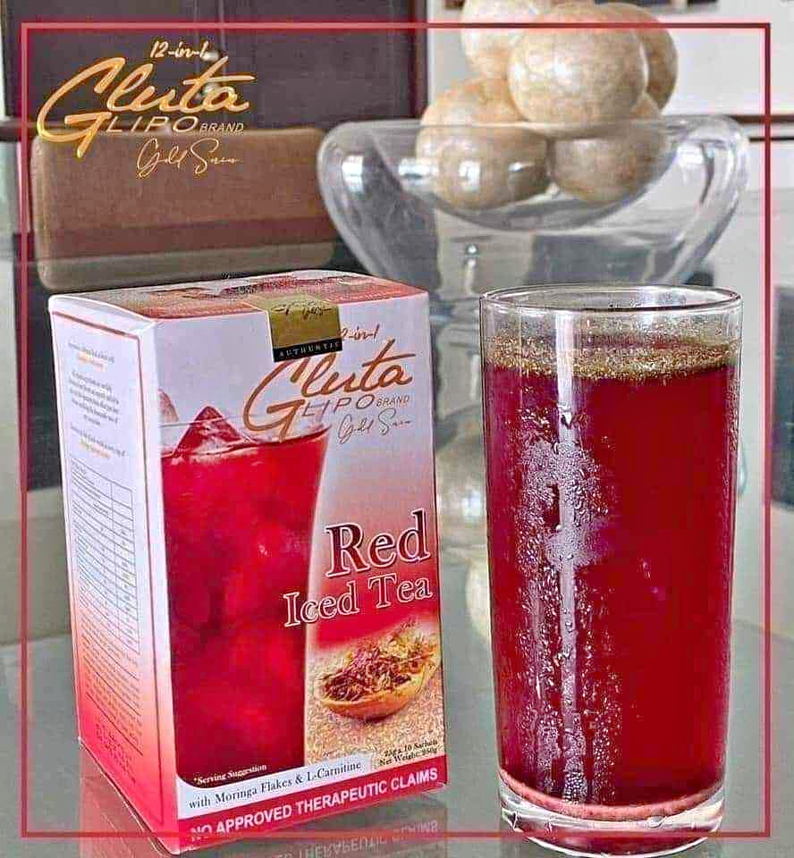 GLUTA LIPO 12 in 1 Red Iced Tea (10 SACHETS/BOX) net weight 250g 100