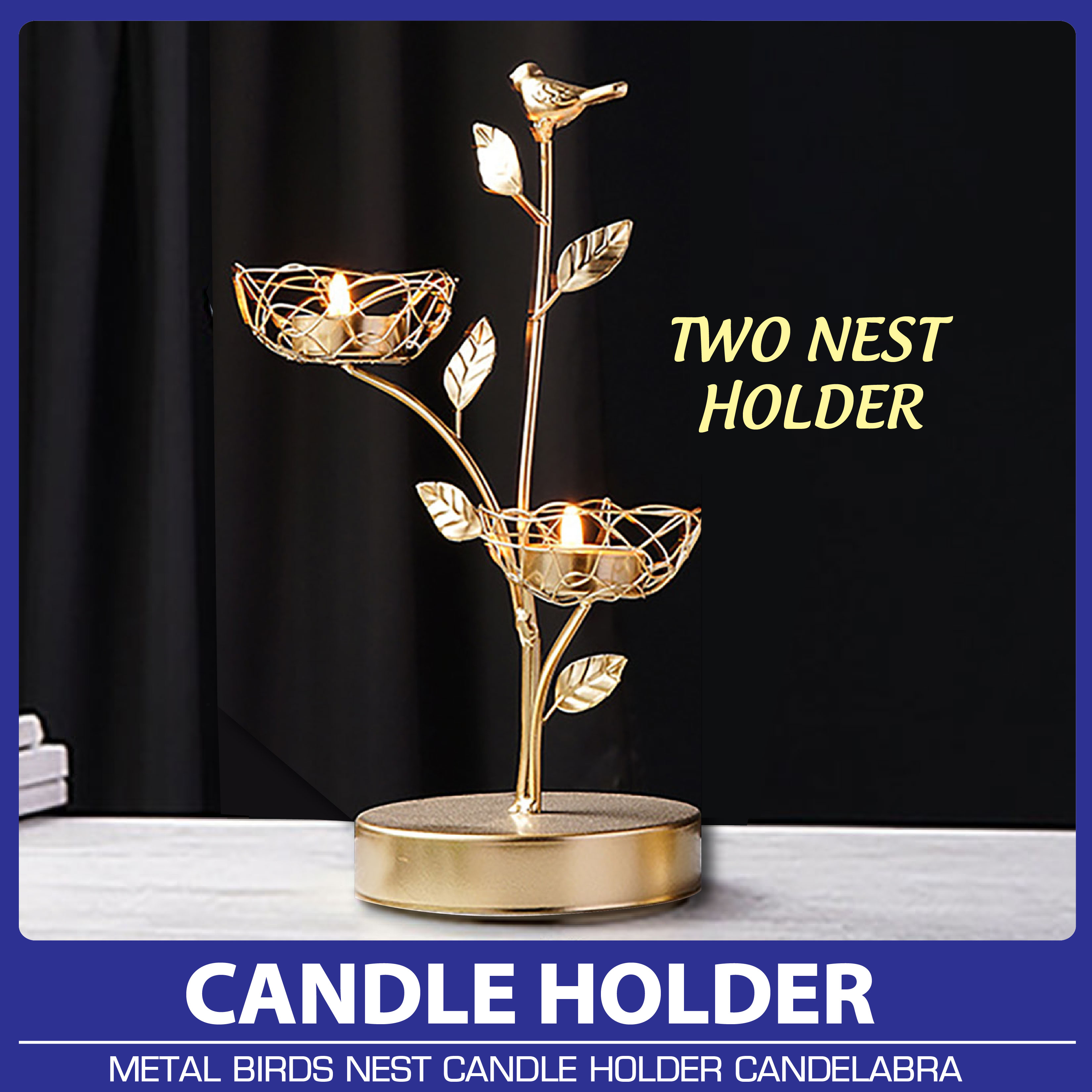 EMBRACE PH Metal Birds Nest Candle Holder Tealight Candle Holder Birds Nest Tree Shaped Iron
