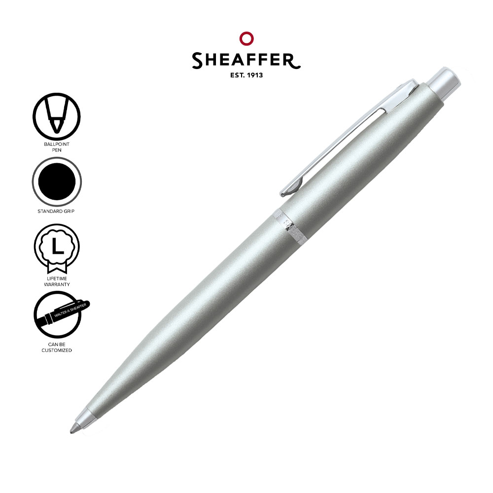 Sheaffer VFM Strobe Silver NT Ballpoint Pen SE2940051 Silver