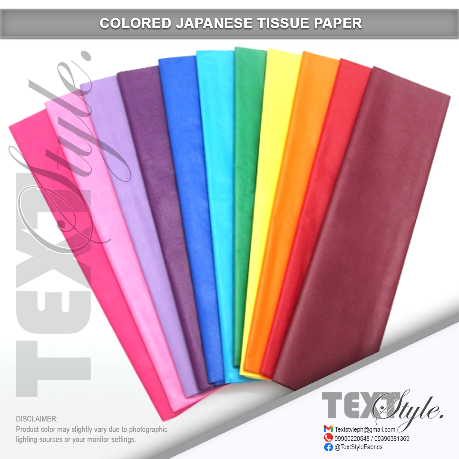 Textstyle Japanese Paper Papel De Hapon Japanese Tissue Paper Colored  Japanese Tissue Paper 20X30 Inches - Set of 10