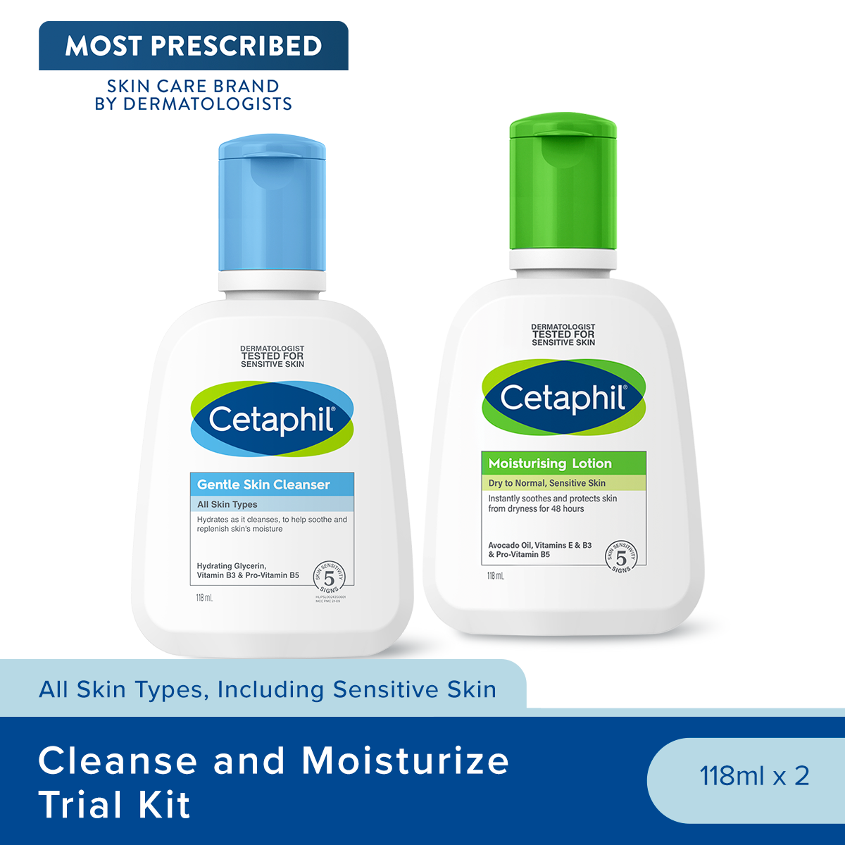 [Trial Kit] Cetaphil Gentle Skin Cleanser 118ml + Cetaphil