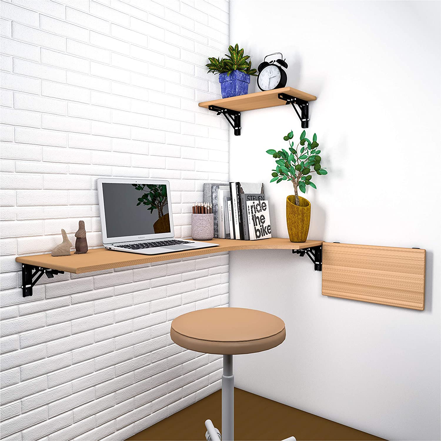 40W X 120L Wood Planks With Bending Brackets Set Adjustable Mounted