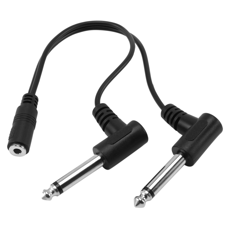 50cm 3.5mm Stereo Jack Plug to 2 x 6.35mm Mono Jack Plug Audio Lead 