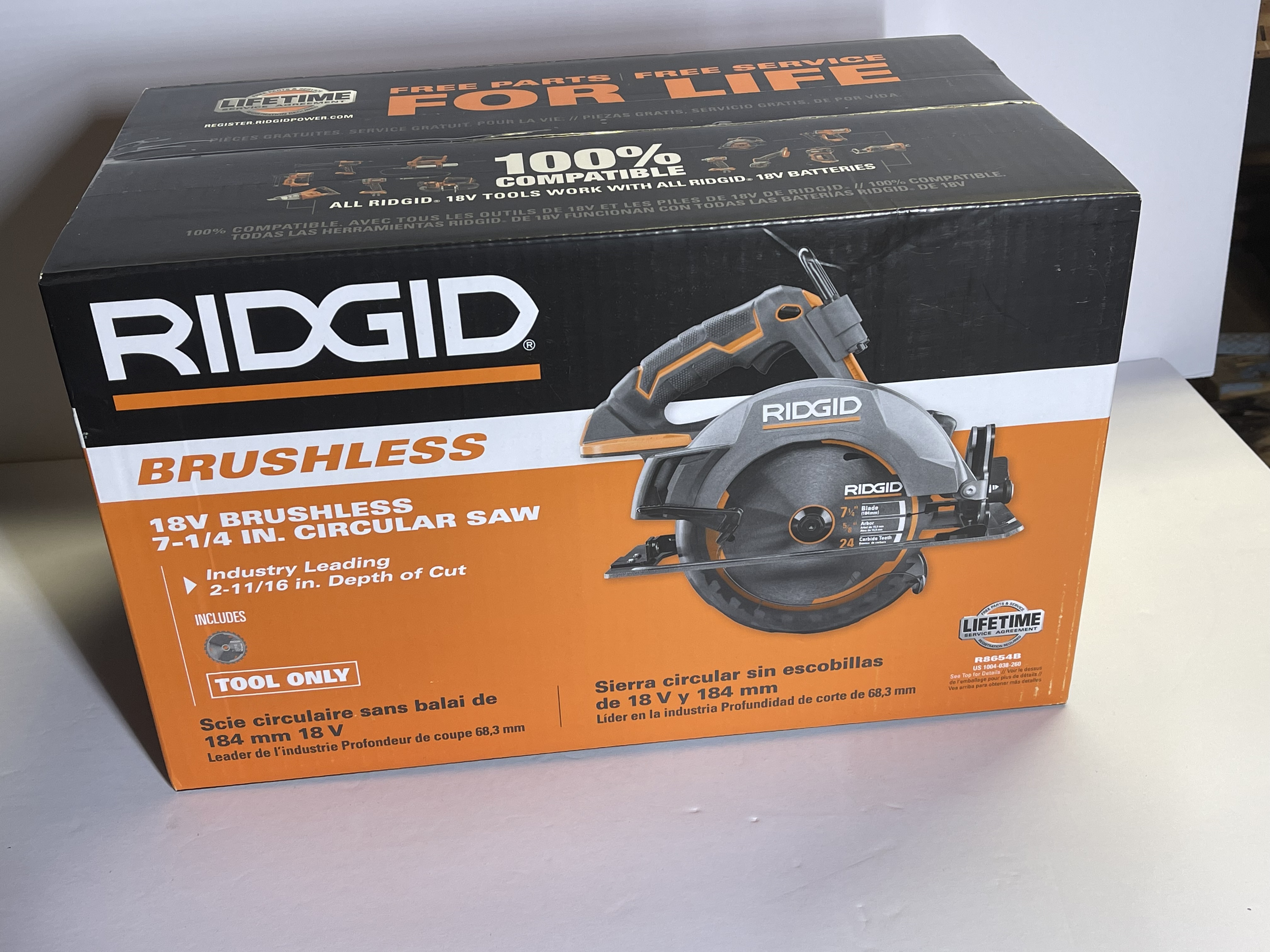 RIDGID R8654B 18V Brushless Cordless 7-1/4 in. Circular Saw (Tool Only  Battery  Charger sold separately), Brand new in box, Free Shipping.  Lazada PH