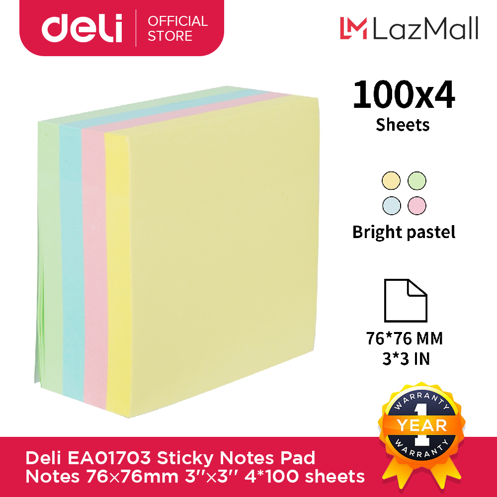 Deli Sticky Notes Pad Notes For School Supplies Office 76×76mm Yellow