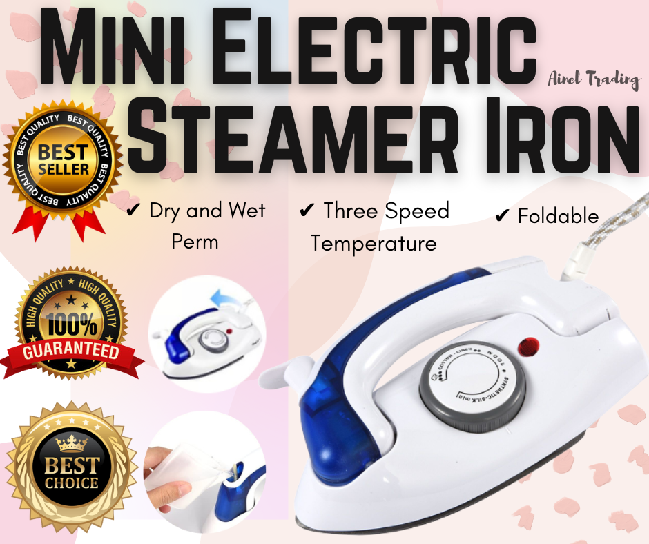 Portable Steam Iron, Mini Travel Iron Handheld Iron for Clothes, with Non  Stick Sole Plate, Folding Flat Travel Steam Iron for Ironing Clothes