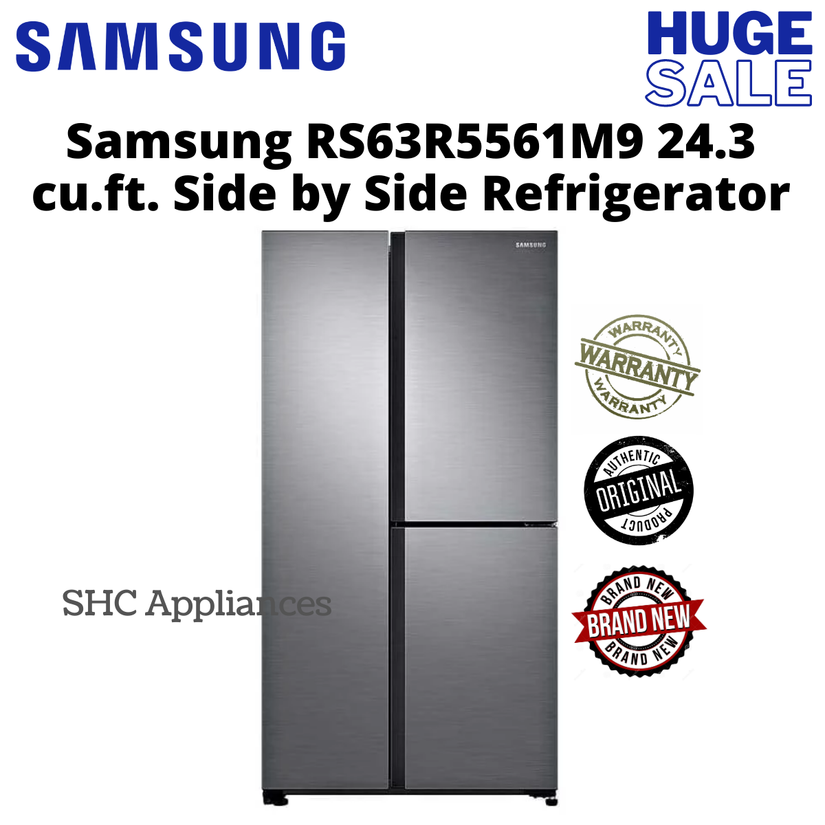 Samsung RS63R5561M9 24.3 cu.ft. Side by Side Refrigerator Lazada PH