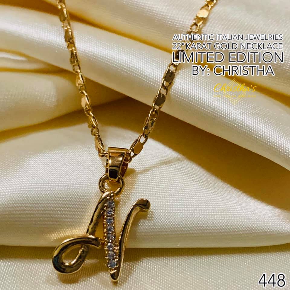 Initial Pendant Letter N Charm Pendant 