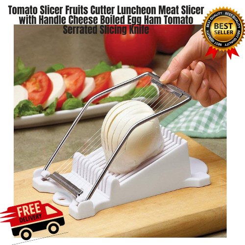  NVTED Luncheon Meat Slicer, Boiled Egg Fruit Soft Cheese Slicer  Cutter, Stainless Steel Wires, Cuts 10 Slices (White) : Home & Kitchen