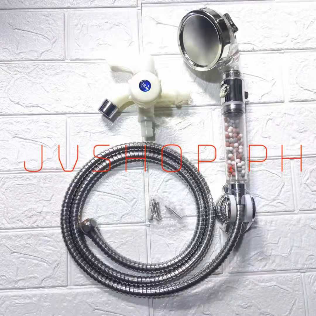 COD 1 SET High Pressure Ionic Filtered Telephone Shower Head Hose And