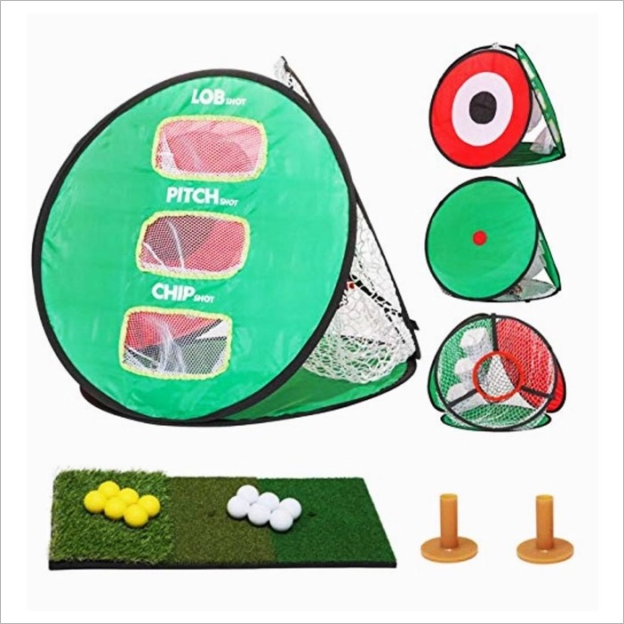 Portable Pop Up Golf Chipping Net 4 in1 with Turf Hitting Mat Lazada PH