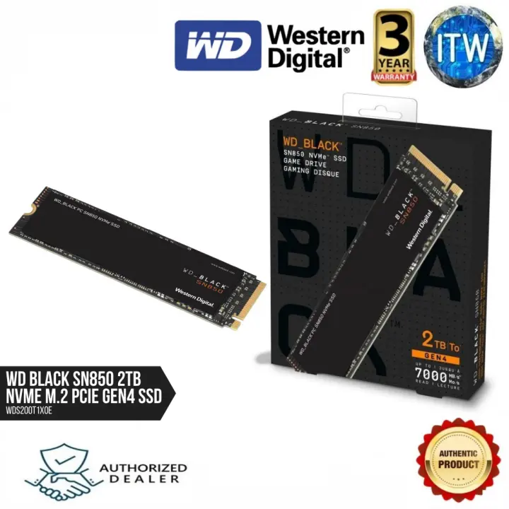Western Digital Wd Black Sn850 Nvme M 2 2280 2tb Pci Express 4 0 X4 3d Nand Internal Solid State Drive Ssd Wds0t1x0e Lazada Ph