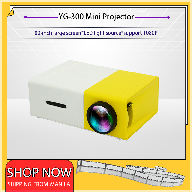 YG300 Projector LED Mini Projector Portable1080P LED Projector Home