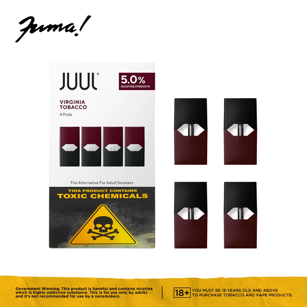 JUUL 4 Pods Cartridge 【COD】 Tobacco oil Rechargeable