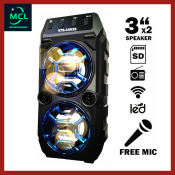 Karaoke Bluetooth Speaker with LED Lights and FM Radio