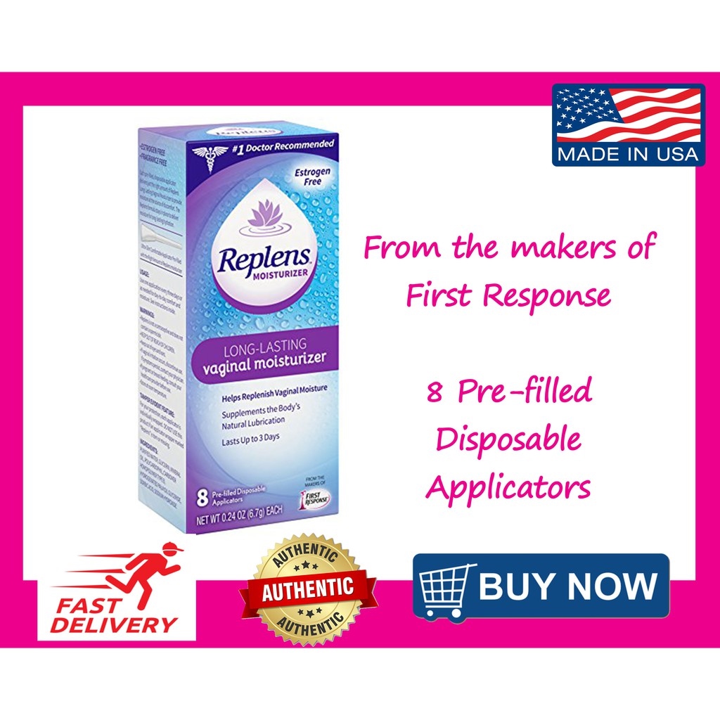 Replens LongLasting Vaginal Moisturizer 8 PreFilled Disposable Applicators Estrogen Free