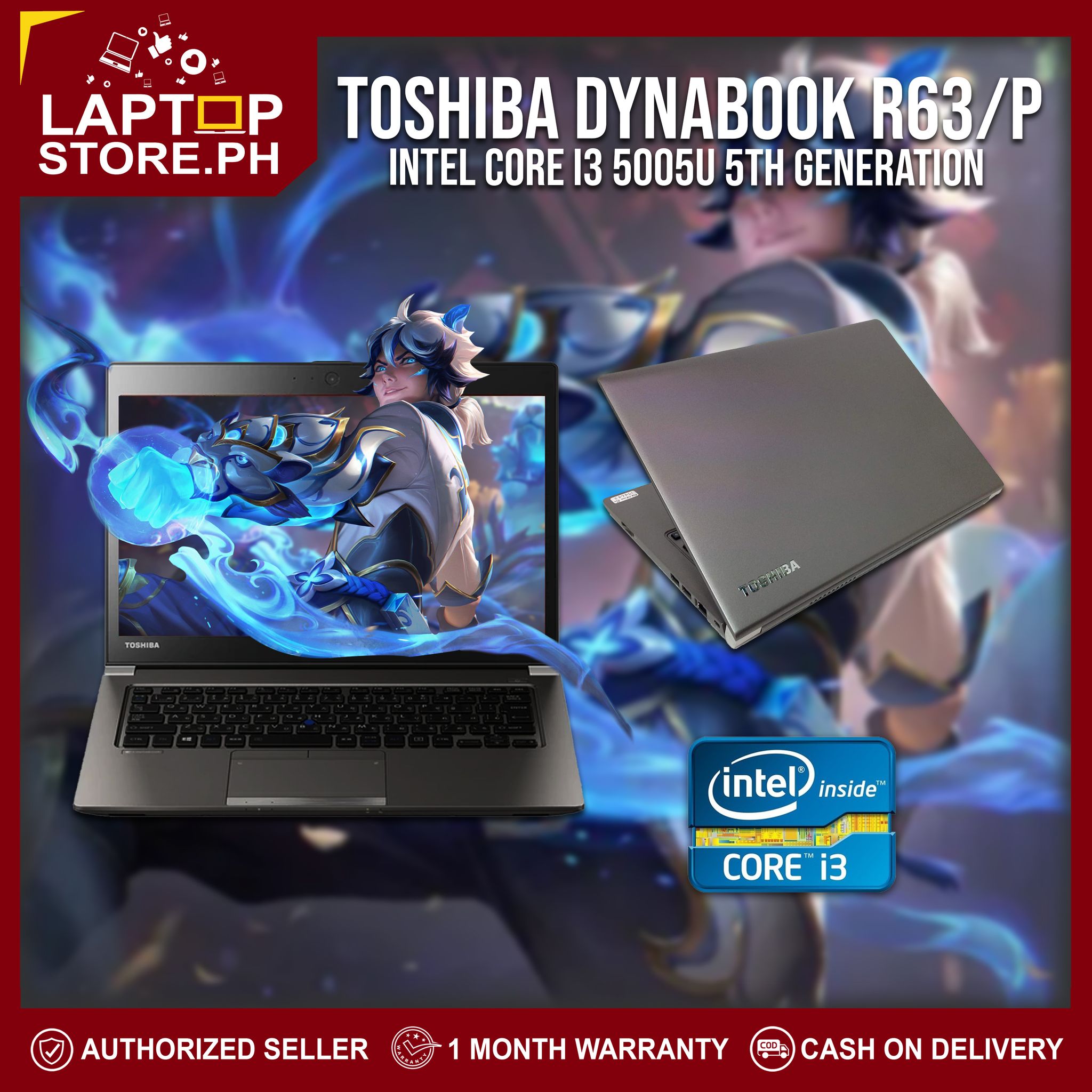 Laptop Toshiba Dynabook R63/P Intel Core i3 5005u 5th gen 4GB DDR3