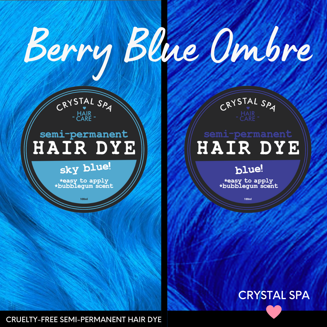 CRYSTAL SPA BERRY BLUE OMBRE Hair Dye Semi Permanent Hair Color 100g Hair Coloring Temporary