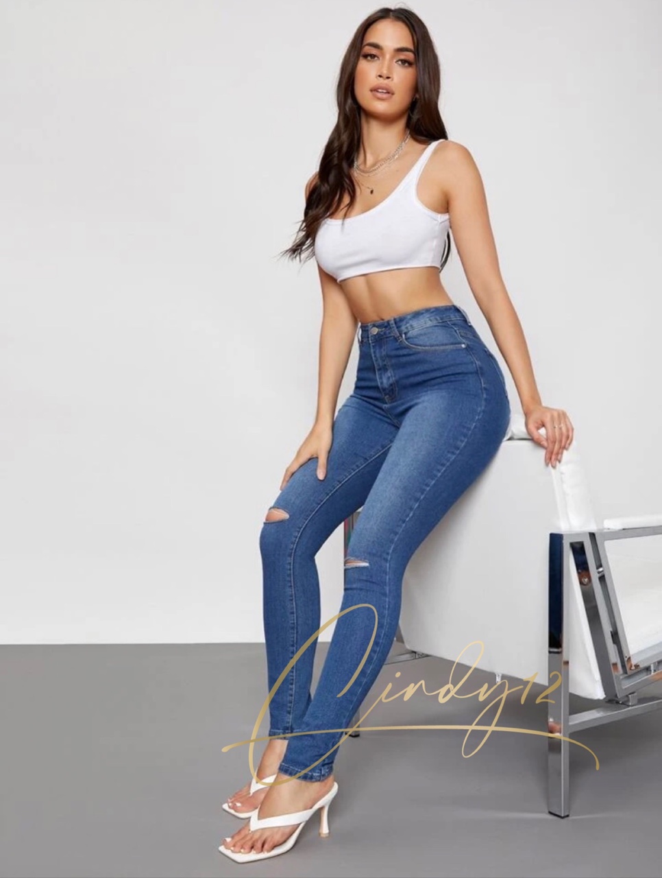 COD Big size Light blue High Waist Denim Pants For Women Skinny Stretchable  Jeans Maong Pants