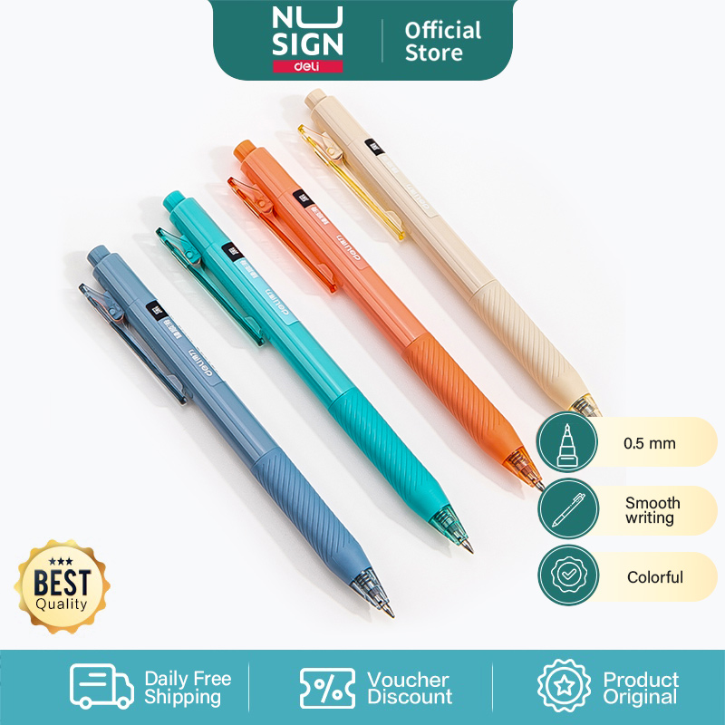 Nusign by Deli 0.5mm Gel Pen Ballpen Perfect Smooth Black Ink Assorted ...