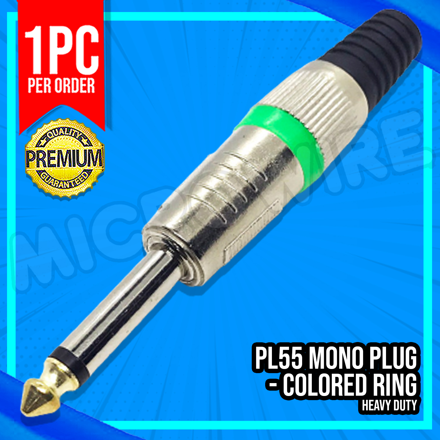 6.35mm 1/4 Inch Nickel Plated Male Audio Sound Mic Jack Plug Connector