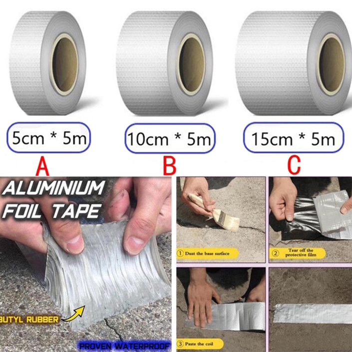 Waterproof Butyl Tape Aluminum Foil Waterproof Tape Super Repair Agent  Thick Crack Waterproof Tape Butyl Adhesive Home Renovation Tool(5cm/10cm) |  Lazada PH