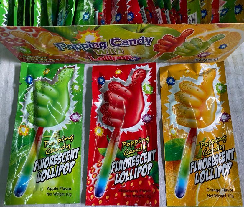 Unique Popping Candy Fluorescent Lollipop Lollipops that radiantly