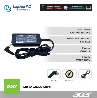 Acer Laptop Charger Adapter 19V 2.15A for Acer Aspire One 522 521 532H 533 722 725 756 D255 D255E D257 D258 D258E D260 D270 D271 Happy 2