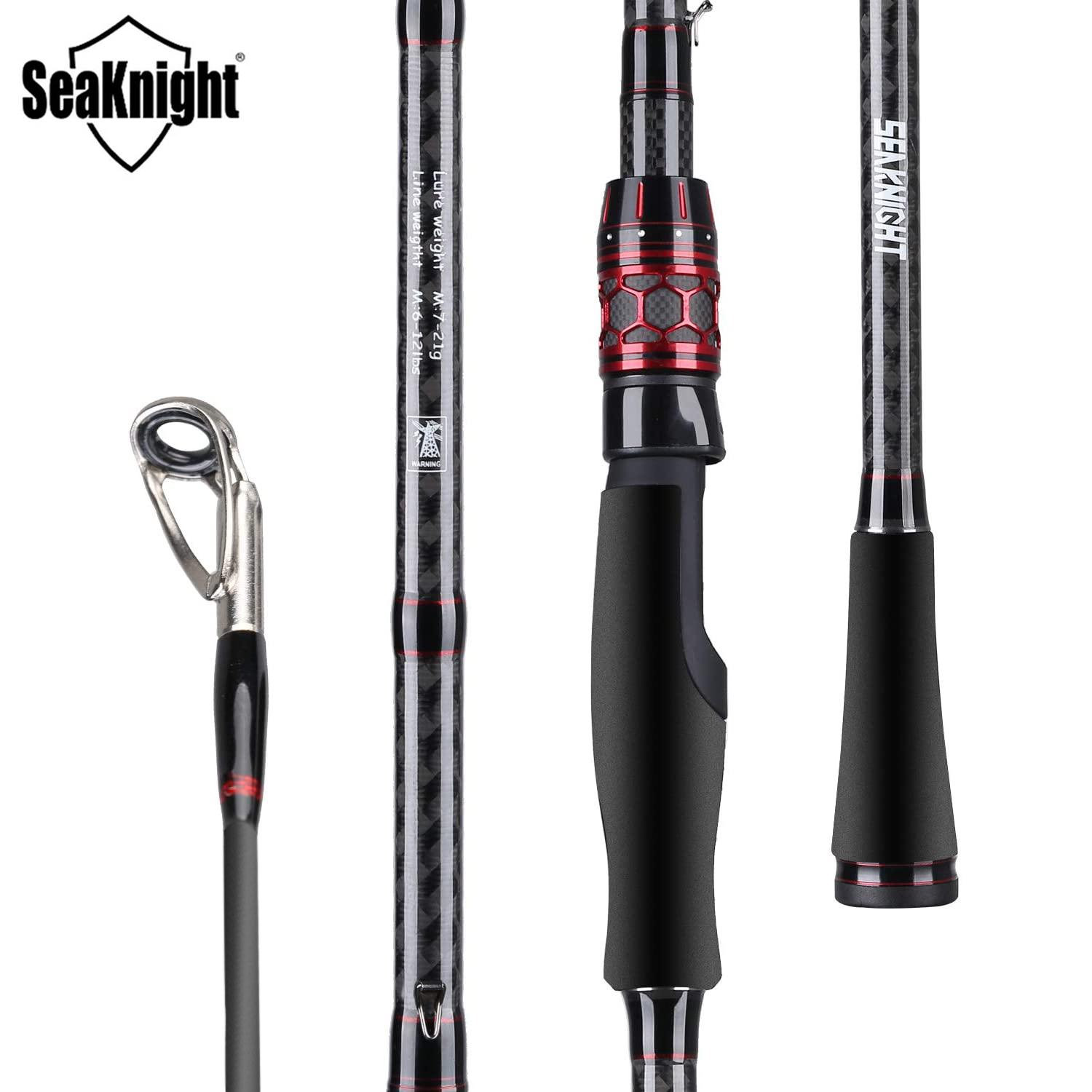 SeaKnight Kraken Fishing Rod 2 Sections 1.98M 2.1M FUJI Guides Lure Rods  Saltwater M MH Power X-Shaped Carbon Fiber Ultralight Spinning Casting Rod  for Sea Fishing