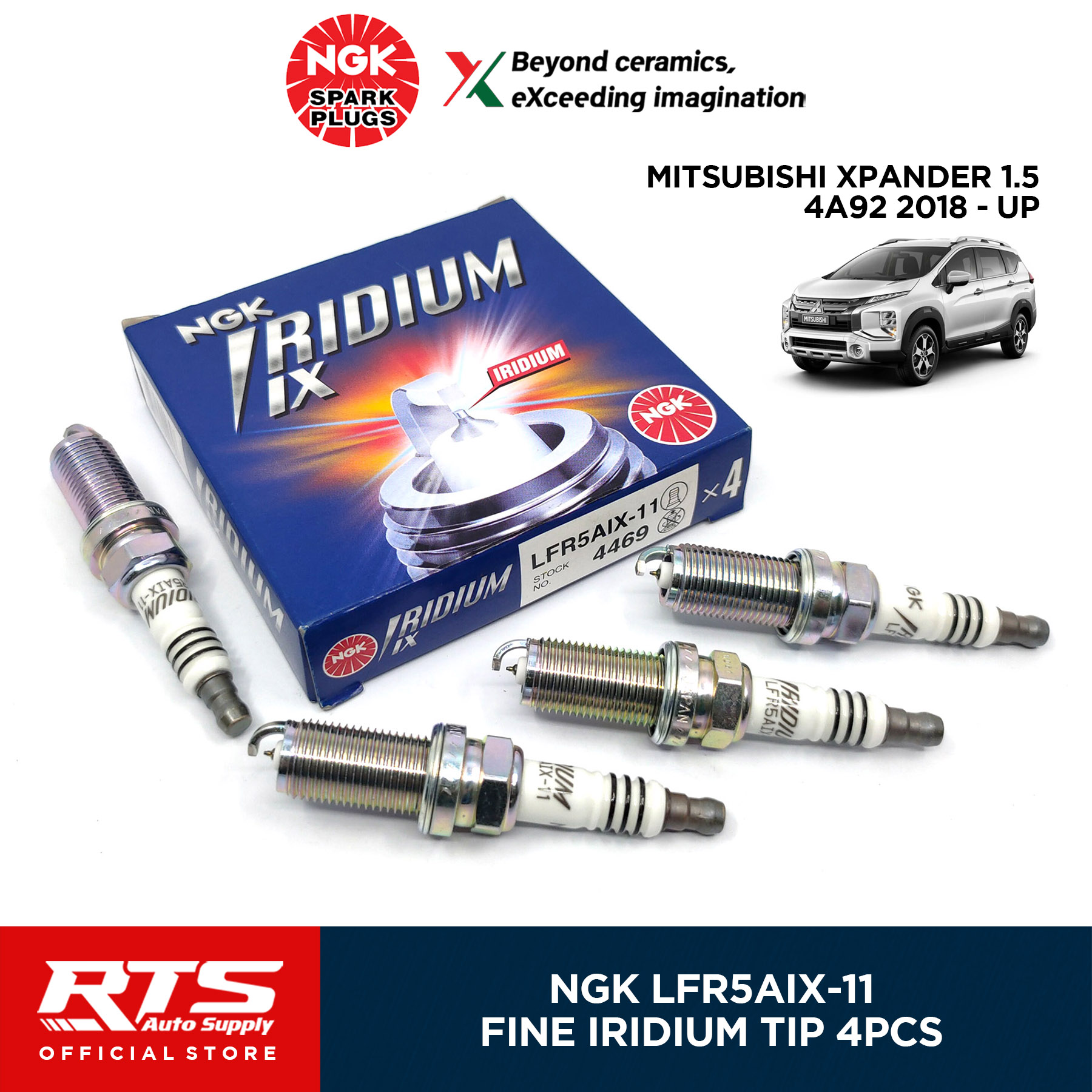 NGK 4Pcs LFR5AIX-11 Iridium IX Spark plug for Mitsubishi Xpander 1.5 ...