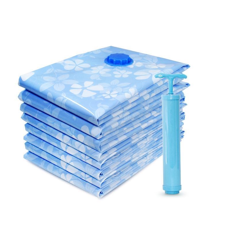 9PCS Thickened Vacuum Storage Bag for Cloth Compressed Bag with Hand Pump Reusable Blanket Clothes Quilt Organizer