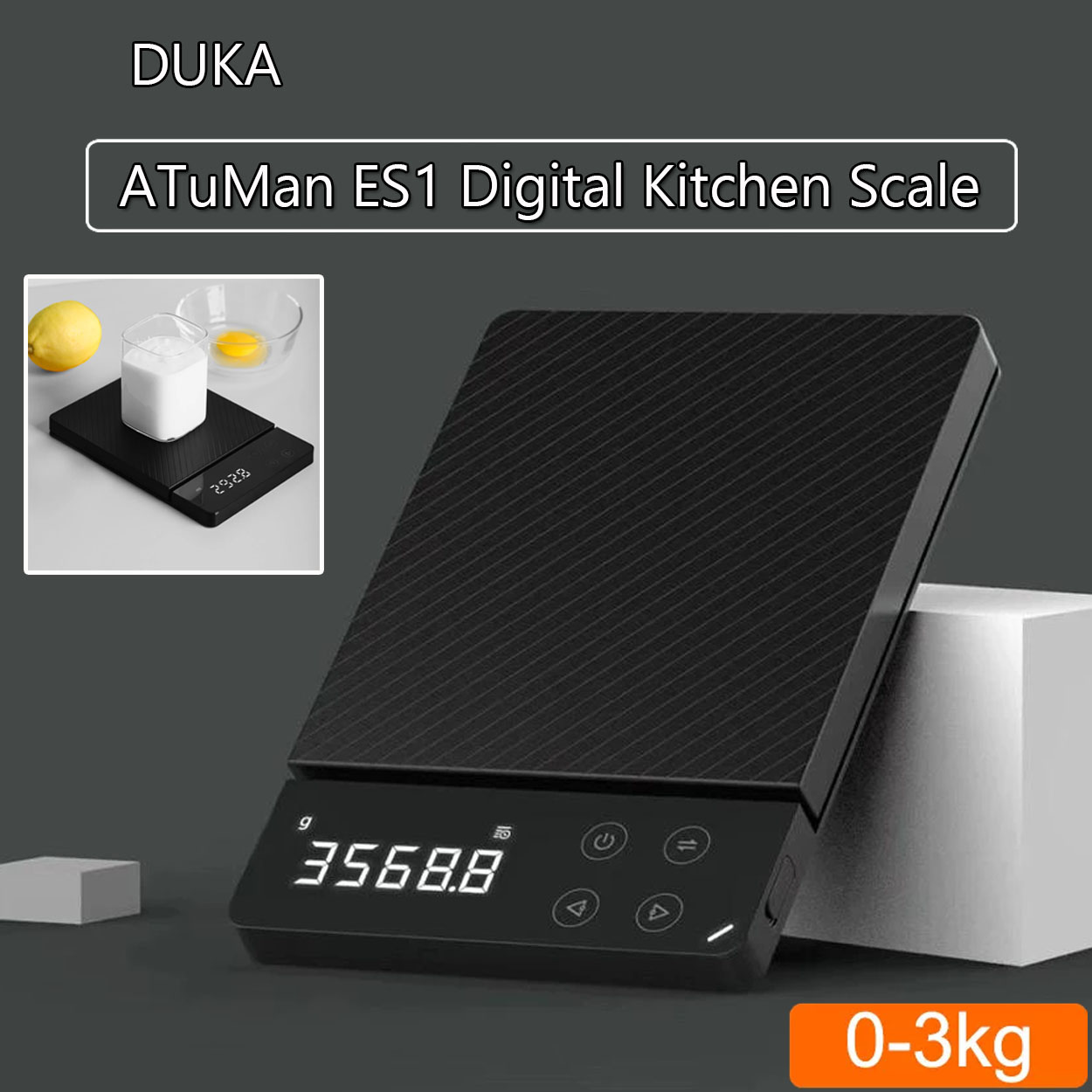 DUKA ATuMan ES1 0-8KG Household LCD Digital Electronic Scale Multi ...