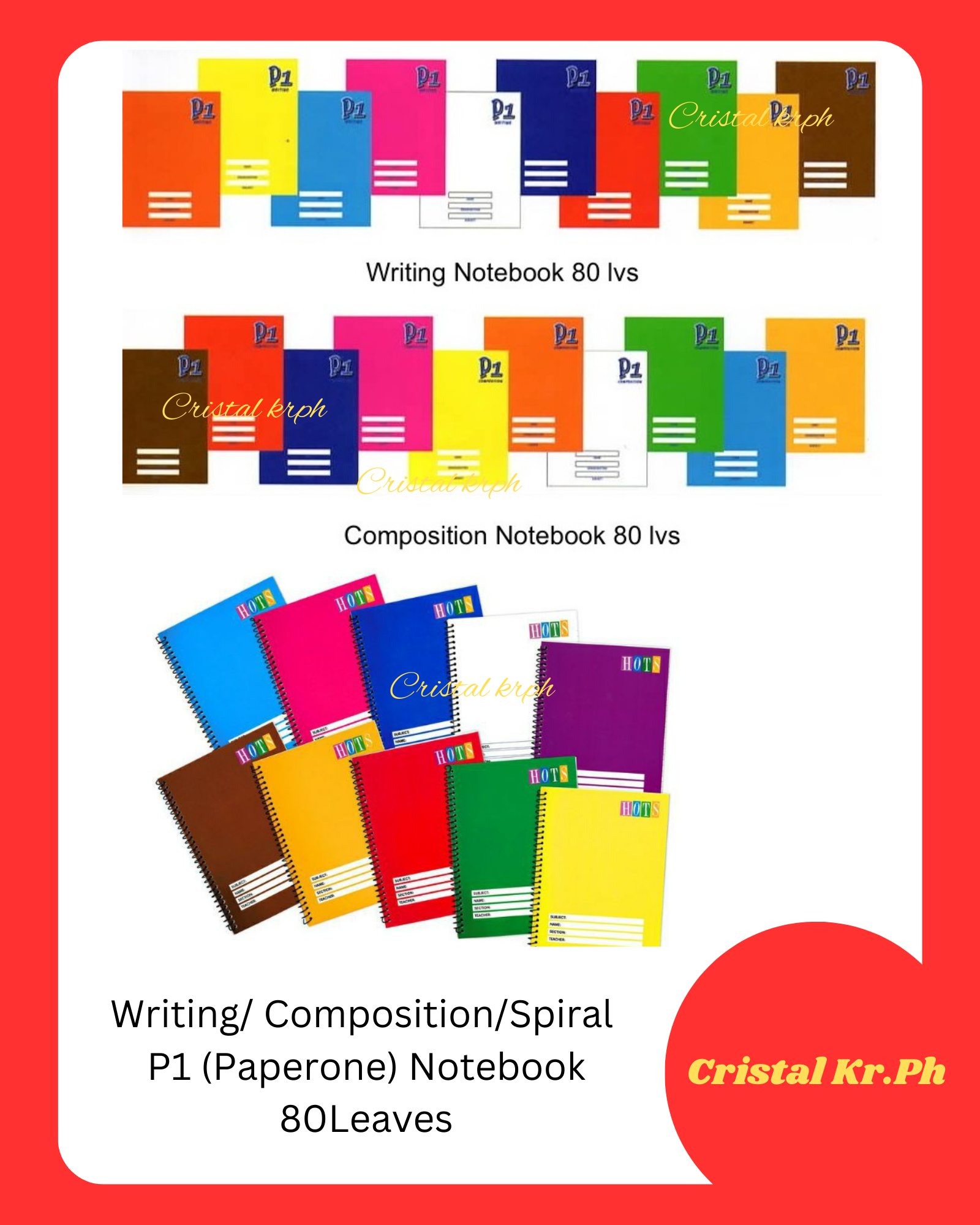 P1 NOTEBOOK 80LVS SPIRAL WRITING COMPOSITION 1PIECE | Lazada PH