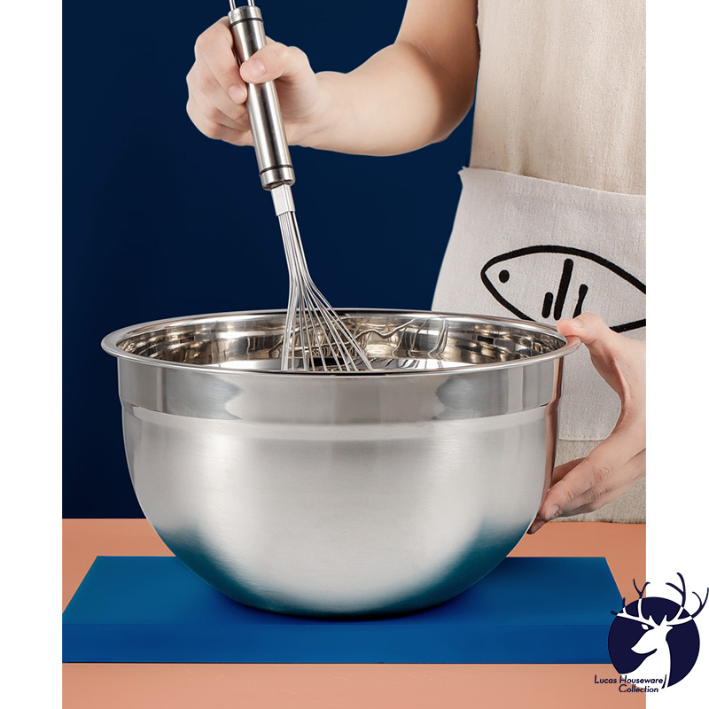 STAINLESS STEEL SALAD BOWL MIXING BOWL EXTRA LARGE DEEP THICK BOWL