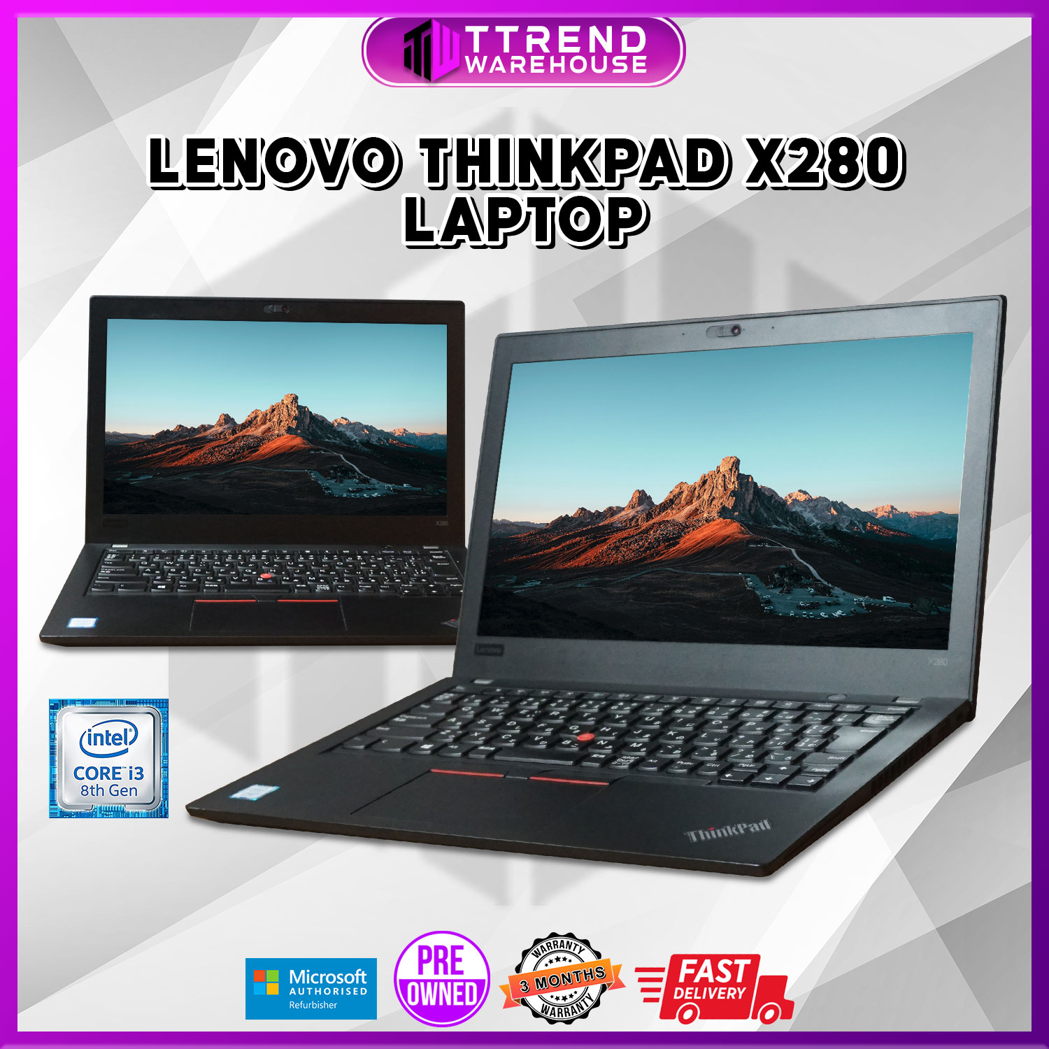 Lenovo 握れ ThinkPad X280 Core i3 8130U 2.2GHz/8GB/128GB(SSD)/12.5W/FWXGA(