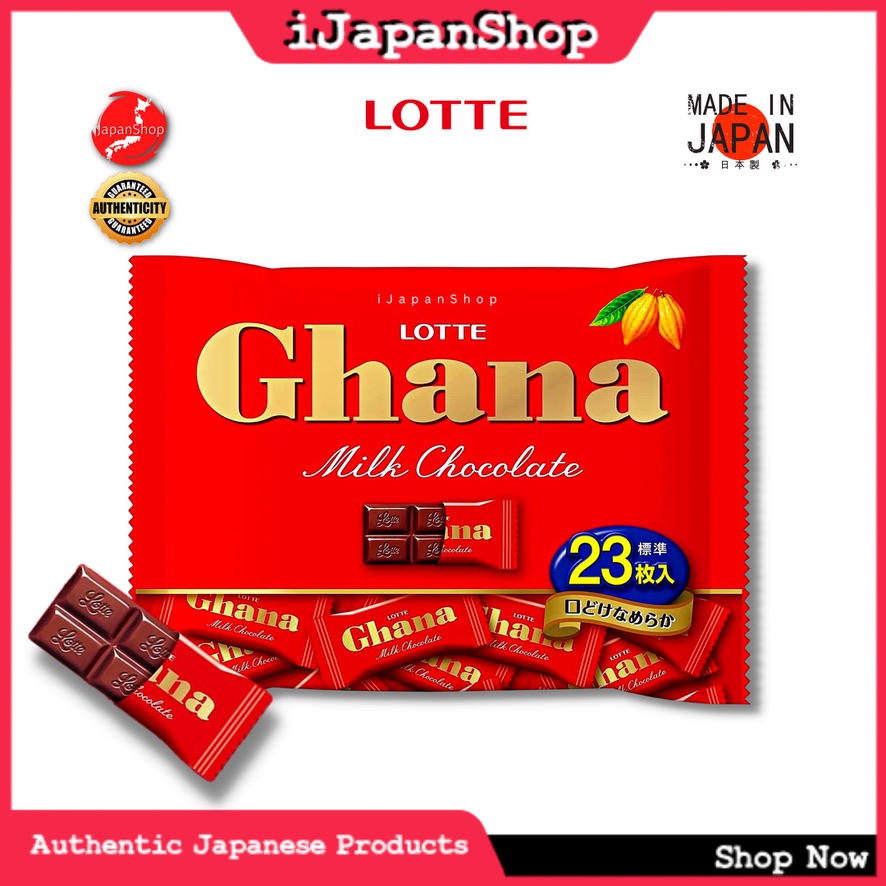 Lotte Japan Ghana Milk Chocolate 23 Pieces Expiry Date 10/2023 SALE