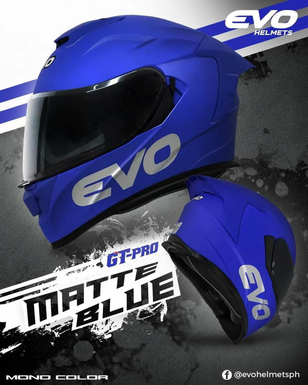 Evo Gtpro Matte Blue with Irridium Lens 