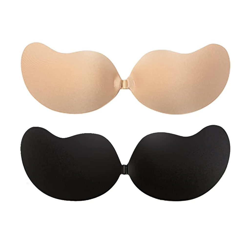 Women's Invisible Strapless Bras, Reusable Stick On Bra Skin-Friendly  Sticky Push Up Adhesive for Party, Bar, Wedding, Beach, and Everyday  Wearing Backless Women : : Fashion