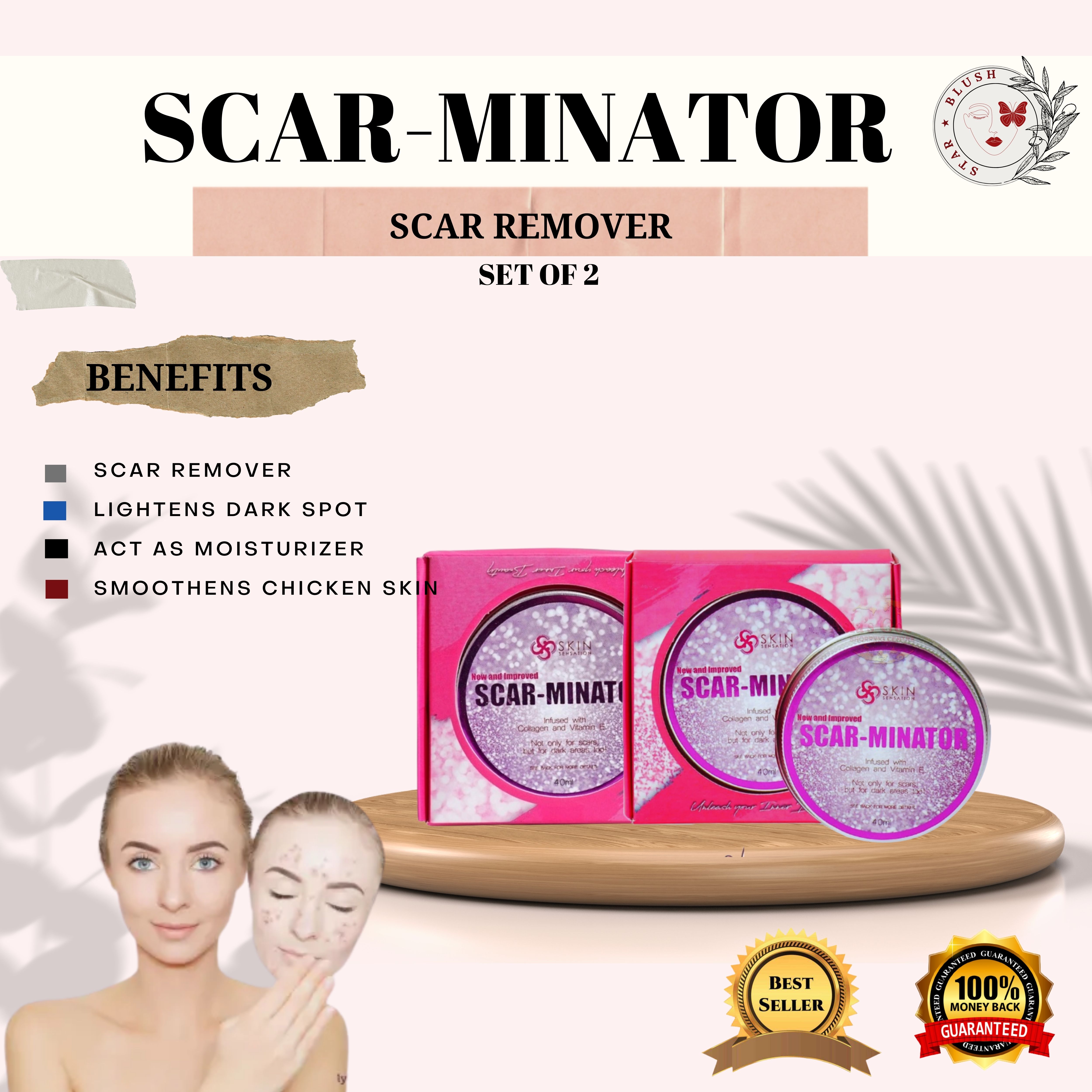AUTHENTIC SCARMINATOR SCAR REMOVER (SET OF 2) / PERFECT REMEDY FOR
