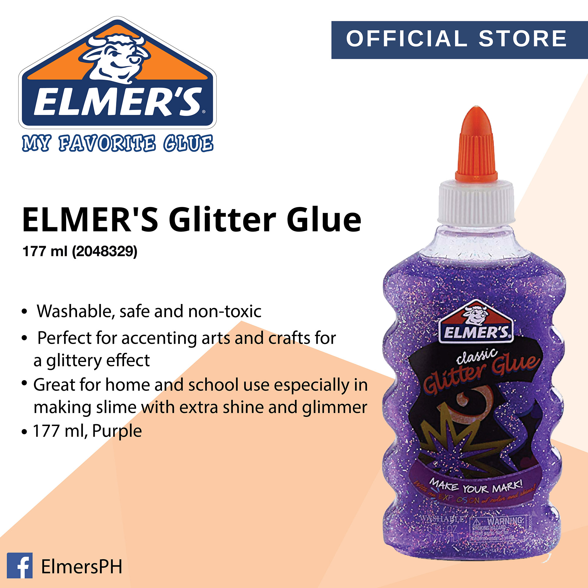 Elmer's Glitter Glue Black 177ml