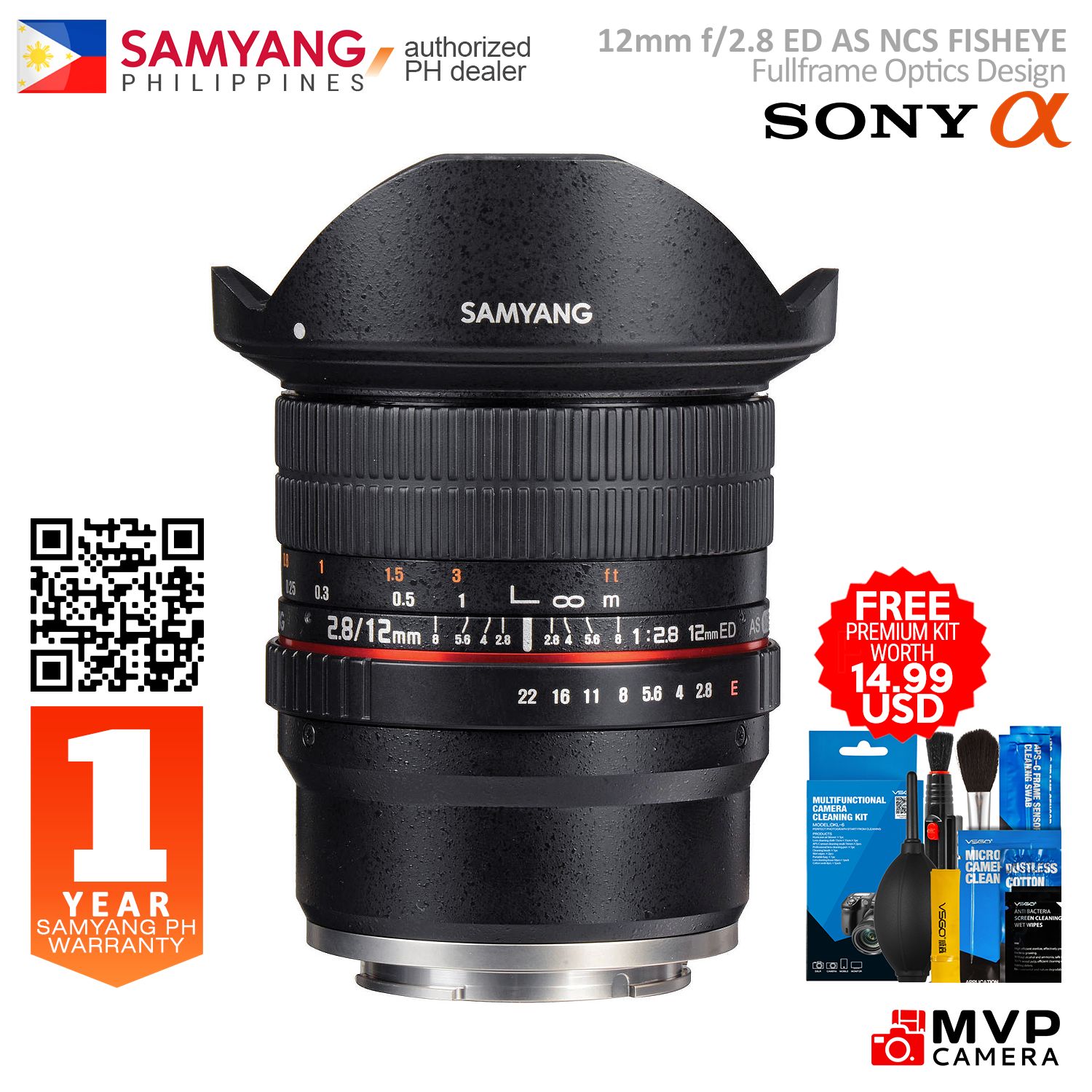 Official Samyang Ph 12mm F2 8 Ed As Ncs Fisheye Lens For Sony Emount Fullframe Mvp Camera Lazada Ph