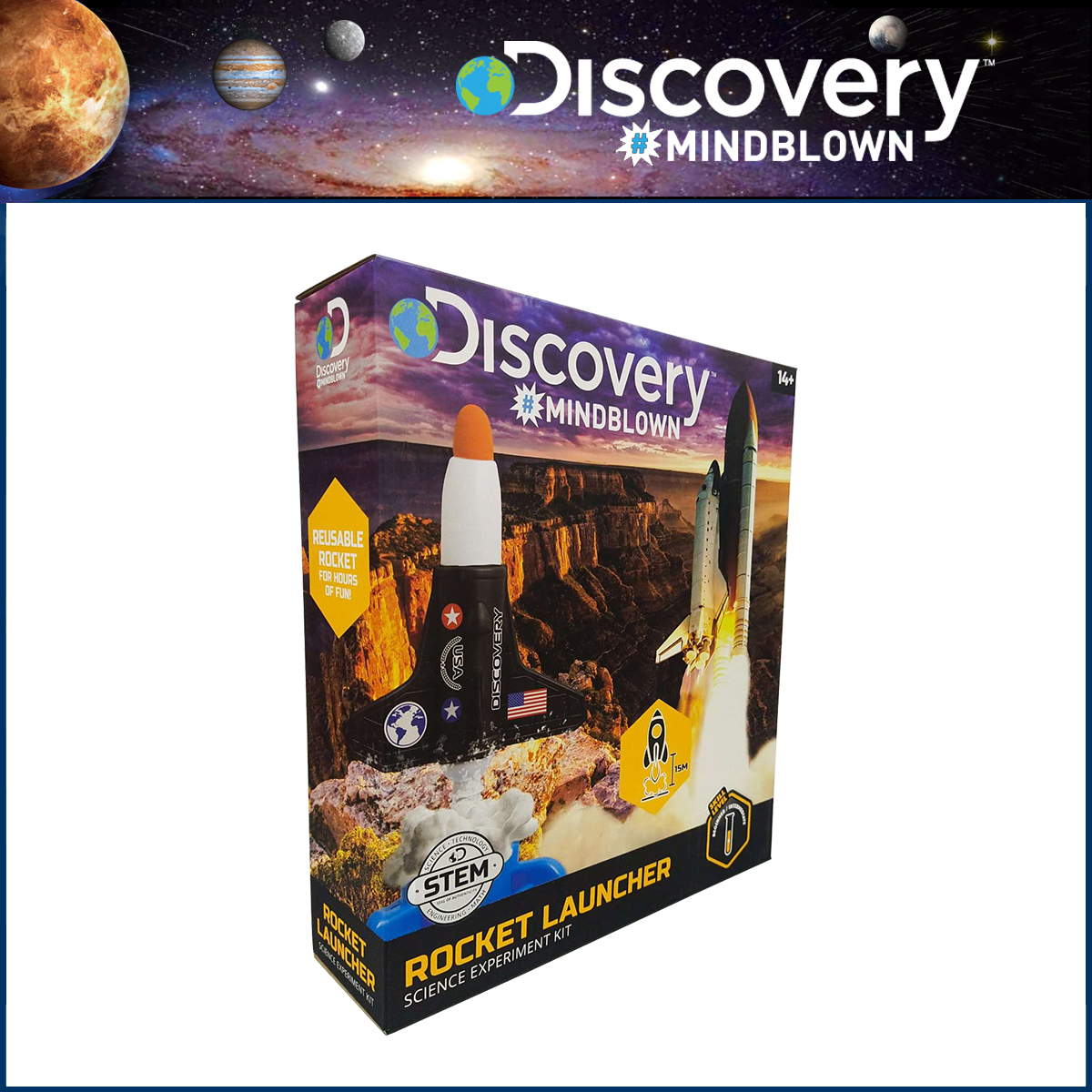 Discovery Kids Education Mindblown Rocket Launcher Science Experiment Kit STEM 