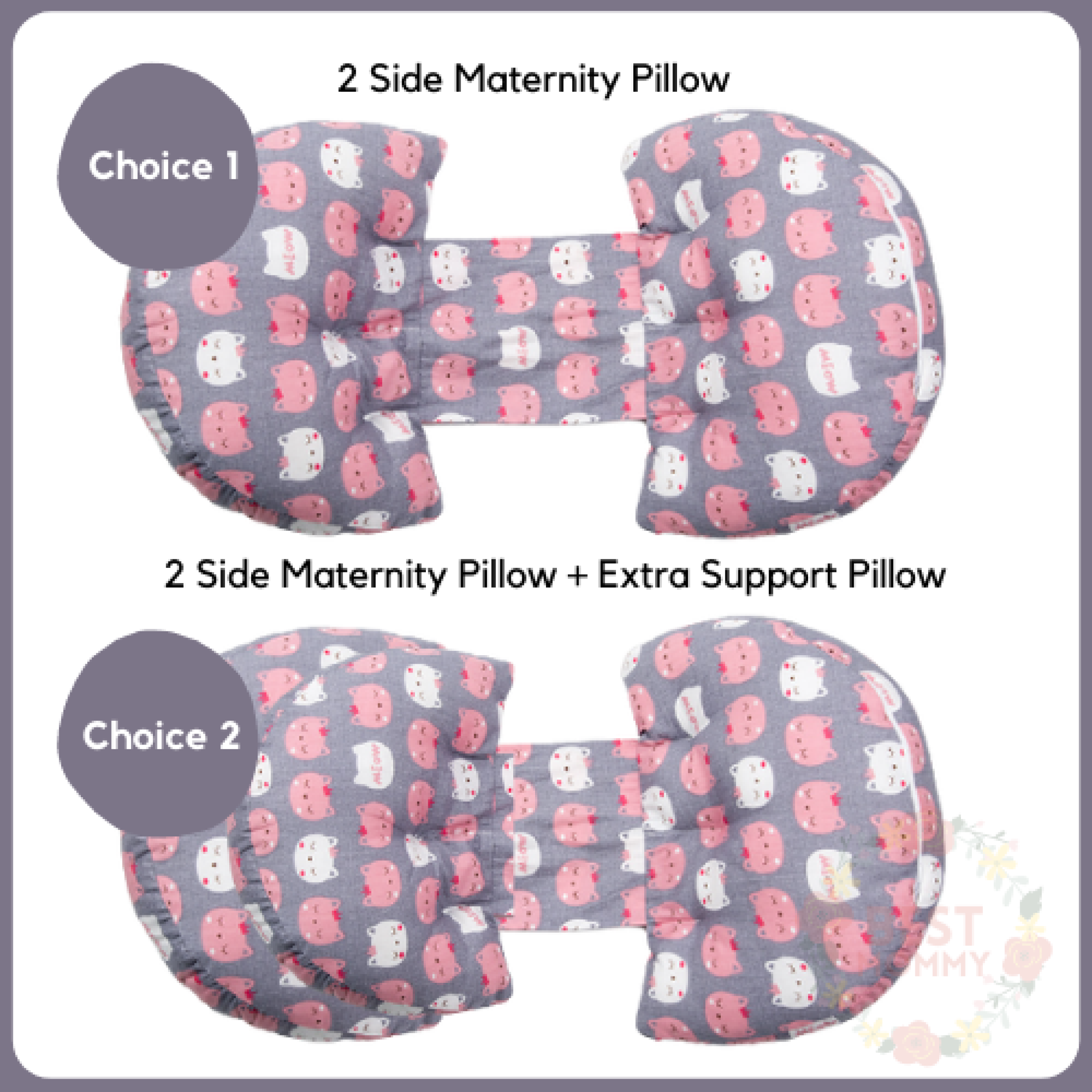 Maternity pillow 2 in 1 set U shaped positioning multifunctional