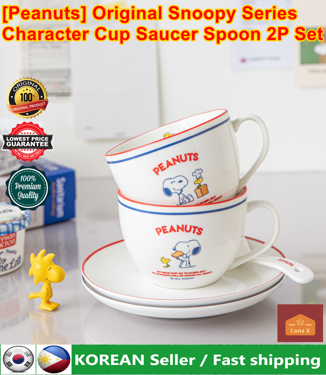 [Peanuts] Original Snoopy Series Character Cup Saucer Spoon 2P Set ...