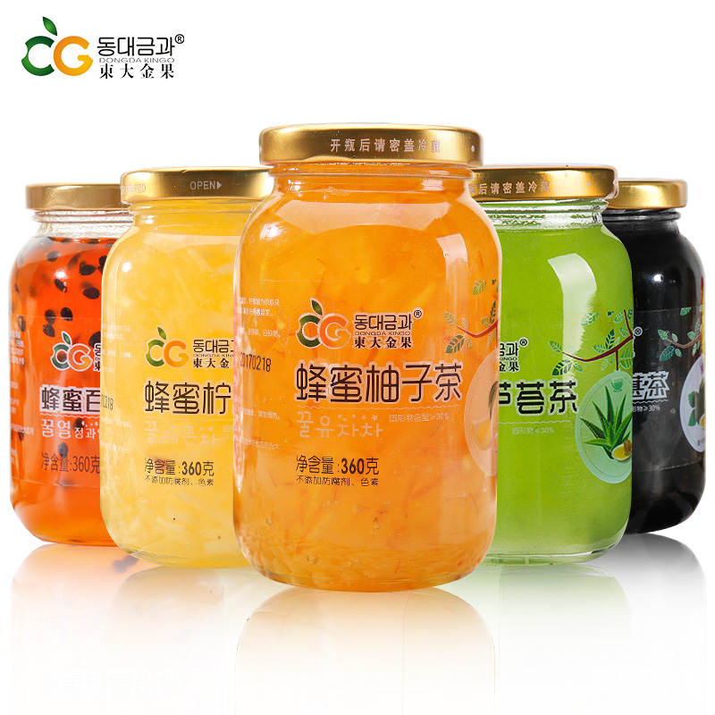 Dongda Jinguo Honey Pomelo Lemon Passion Fruit Aloe Mulberry Tea 360g*5