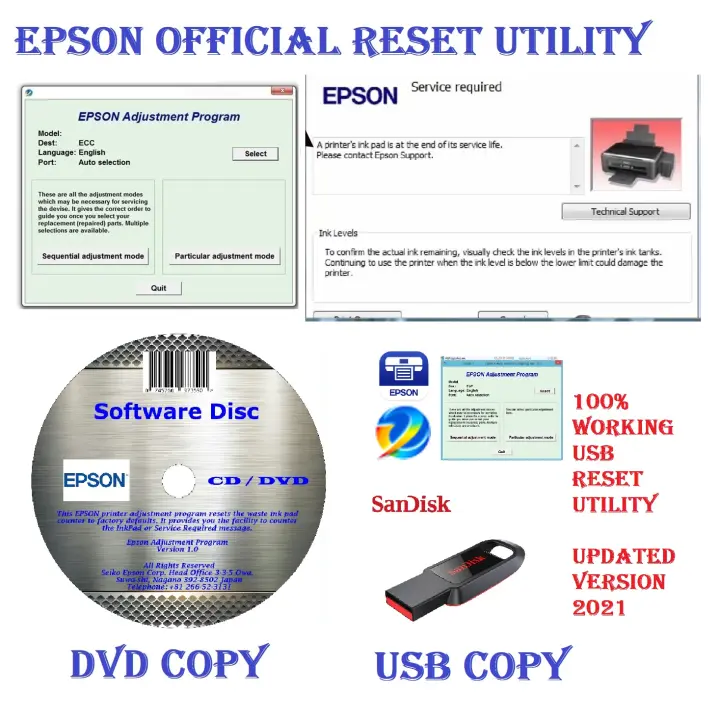 reset ink level epson l565