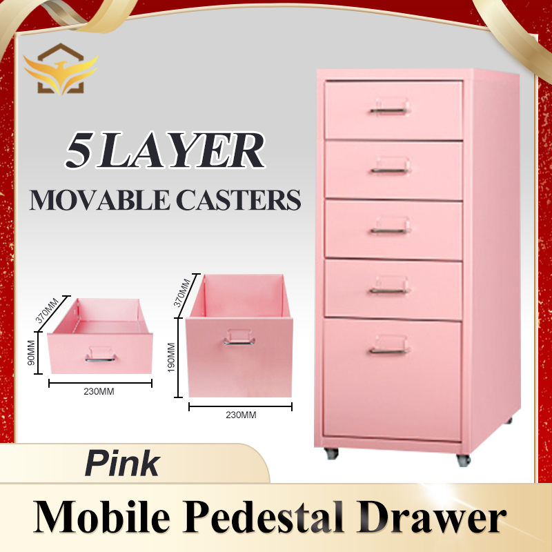 3 56 Layer Metal File Drawer Unit Mobile Pedestal Drawer with