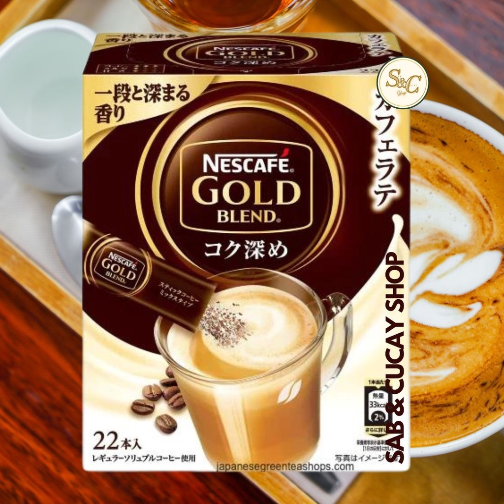 Nescafe Gold Blend Cafe Latte Instant Coffee Japan 22 4 Sticks 1 BOX ...